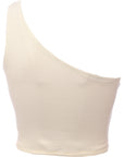 Reebok Women's White Assymetric One Shoulder Crop Top