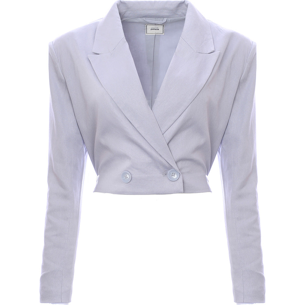 Pimkie Women&#39;s Pale Lilac Cropped Double Breasted Blazer Co-ord