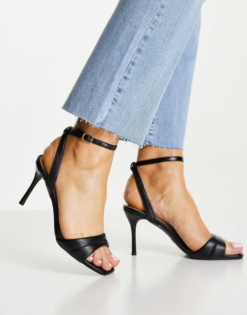 New Look Womens Padded Strap Stiletto In Black