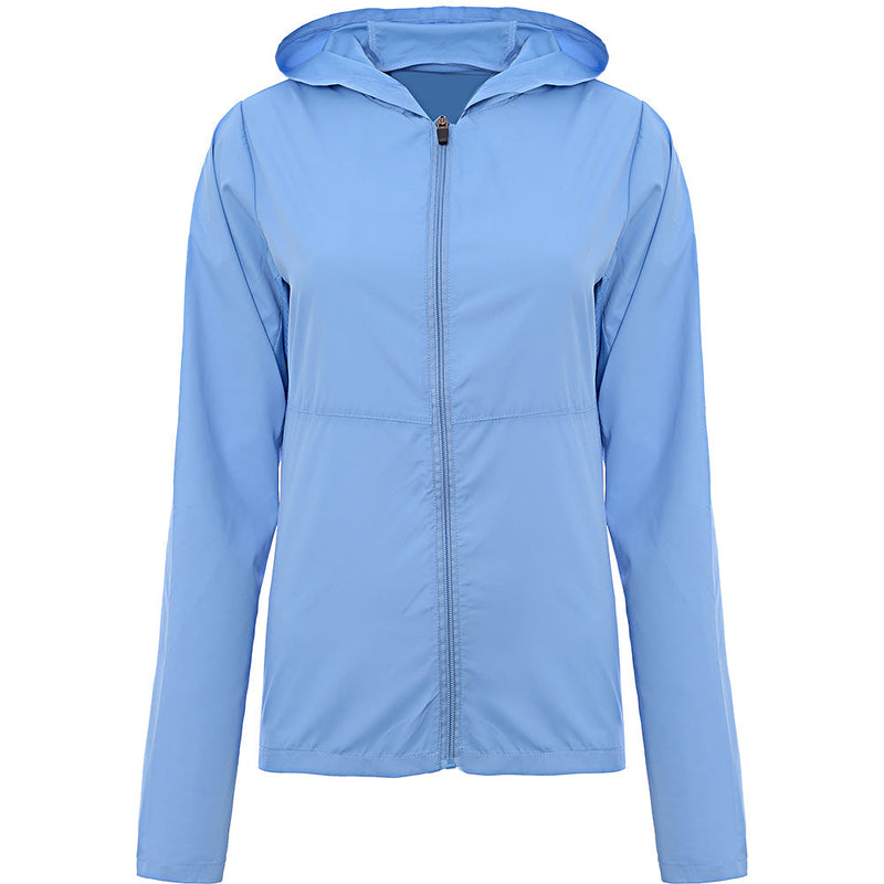 South Beach Women's Blue Hooded Jacket