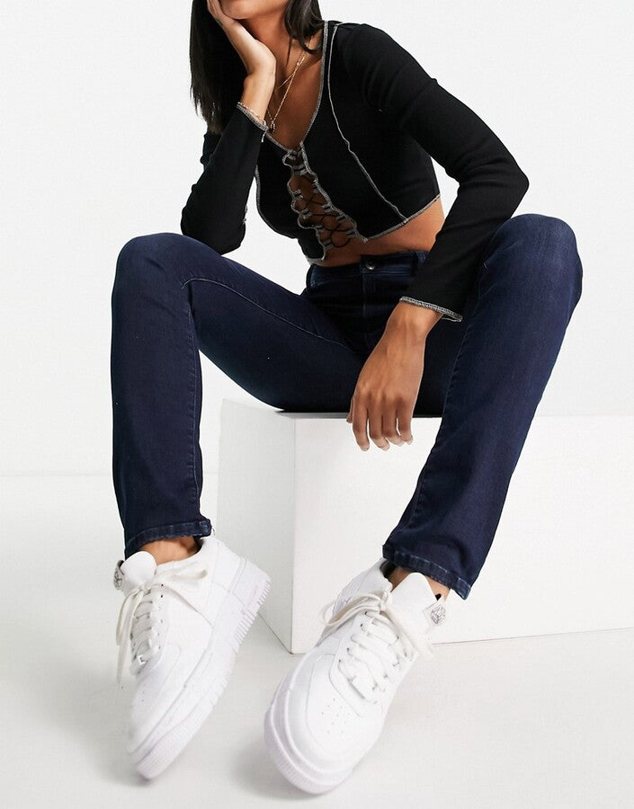 Womens Replay Vivy Skinny Jeans in Dark Blue