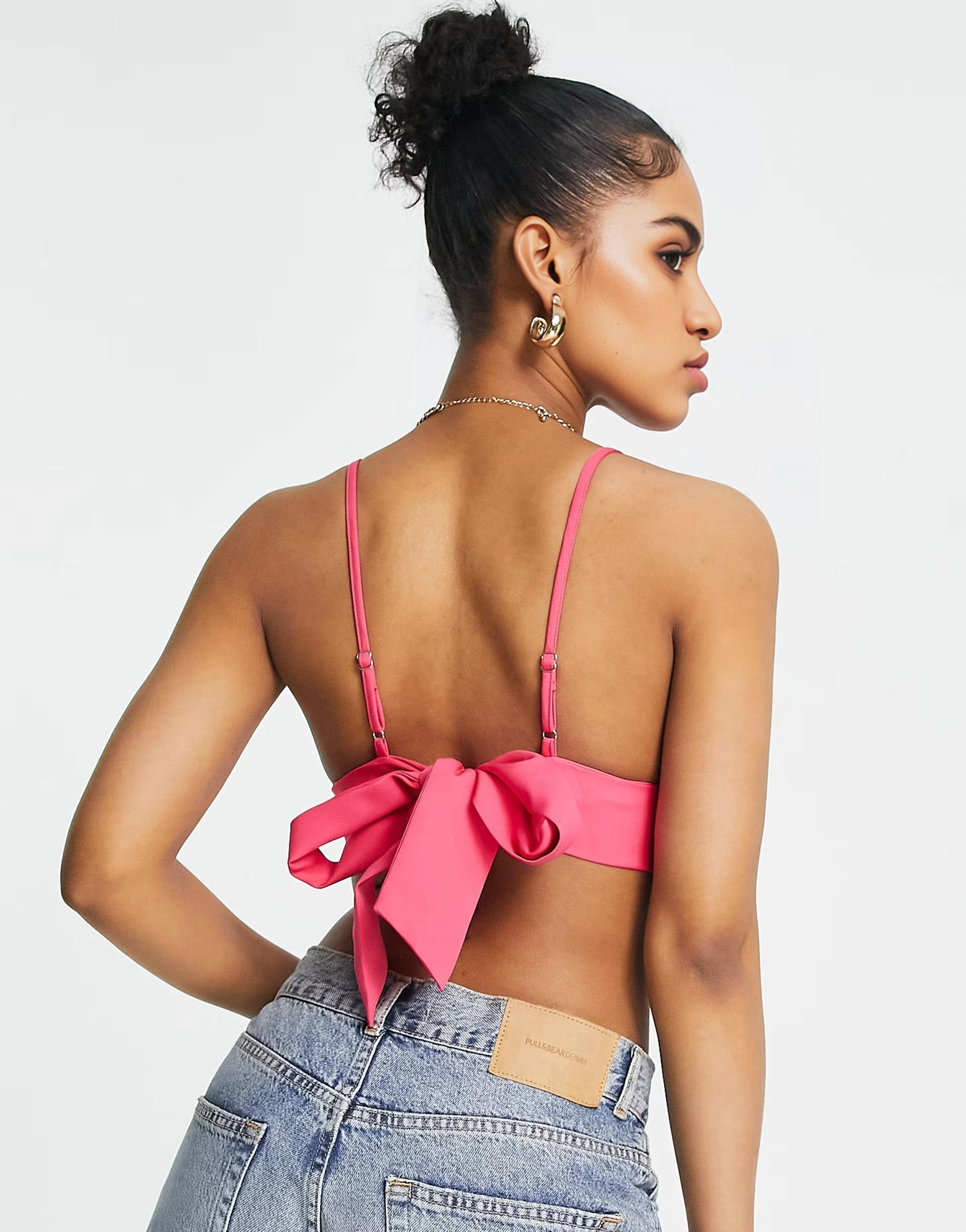 Lola May Womens Tie Back Co-Ord Cropped Cami Top
