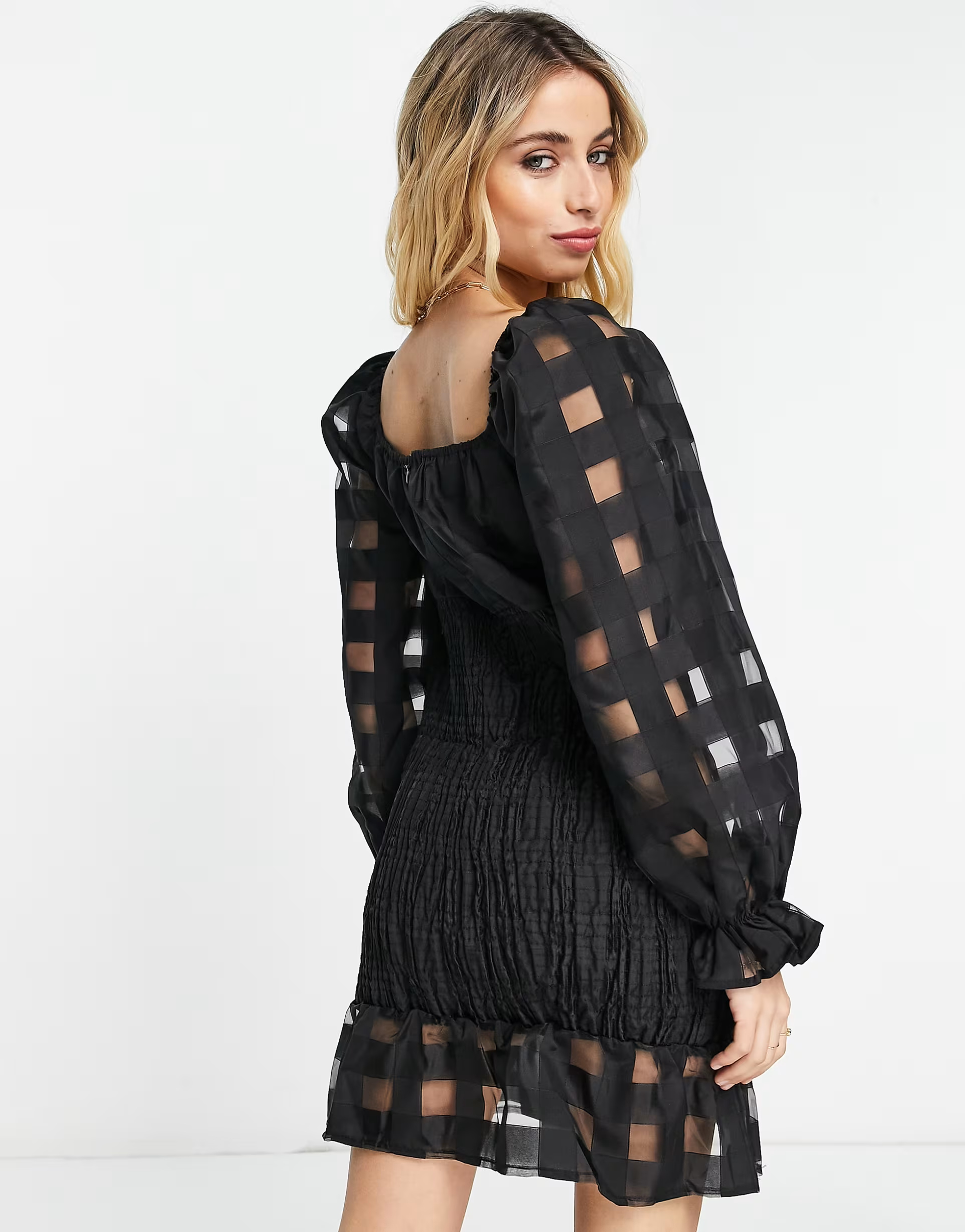 Lola May Womens Gathered Mini Dress In Black