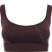 Puma Womens Studio Yoga Bra With Mesh Detail In Brown