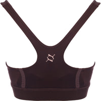 Puma Womens Studio Yoga Bra With Mesh Detail In Brown