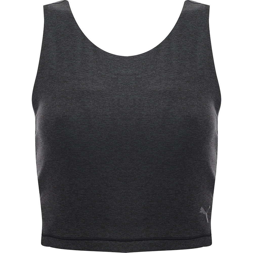 Puma Women's Dark Grey Heather Studio Luxe Yogini Crop Top