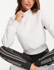 Womens Puma Training Sherpa Sweatshirt in Soft Grey