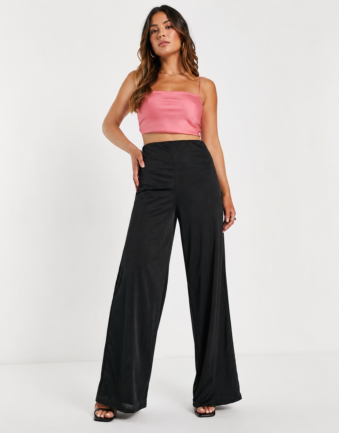 Missguided Womens Wide Leg Trousers In Black