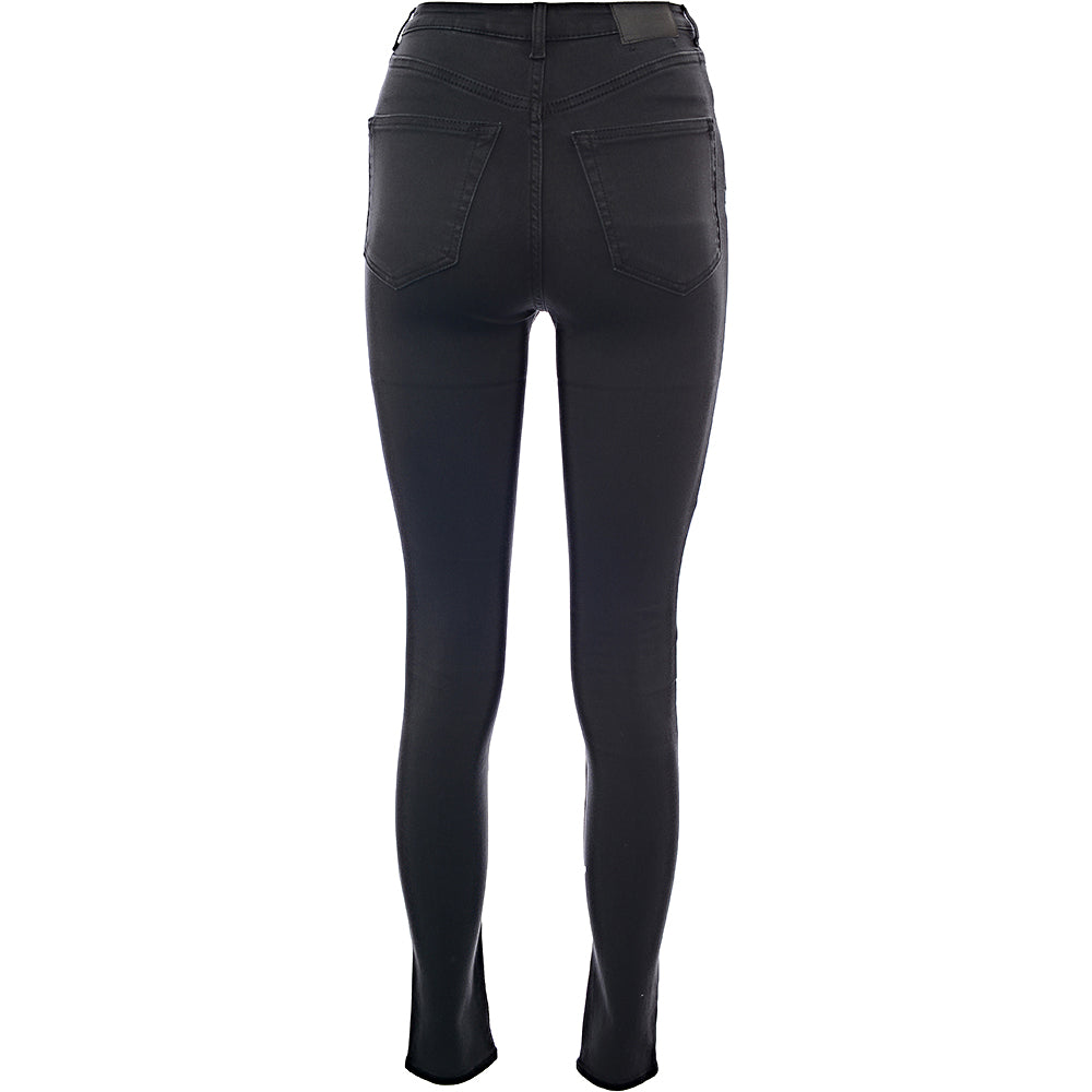 Weekday Women&#39;s Perfect Black Organic Cotton Blend Skinny Jeans