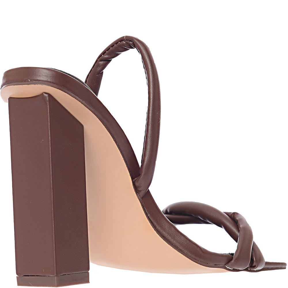 Public Desire Womens Wide Fit Everly Block Heel In Brown