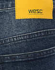 WESC Mens Eddy Slim Fit Jeans in Mid Wash Blue