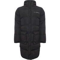 II Sarto Women's Black Longline Logo Puffer Coat