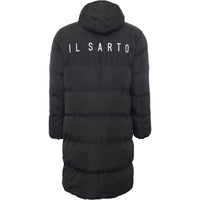 II Sarto Women's Black Longline Logo Puffer Coat