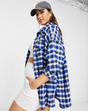 Missguided Womens Missgudied Plus Checked Shirt In Blue