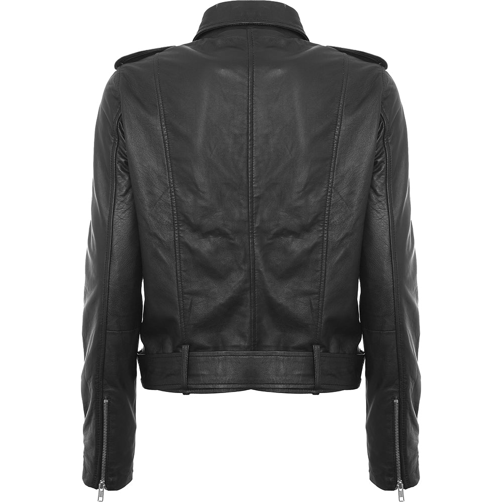 Barney's Originals Women's Real Leather Jacket in Black