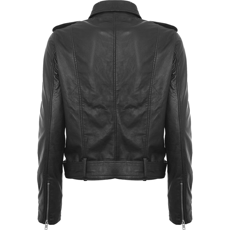 Barney's Originals Women's Real Leather Jacket in Black