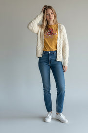 Monki Womens Textured Knitted Cardigan in Off W In White