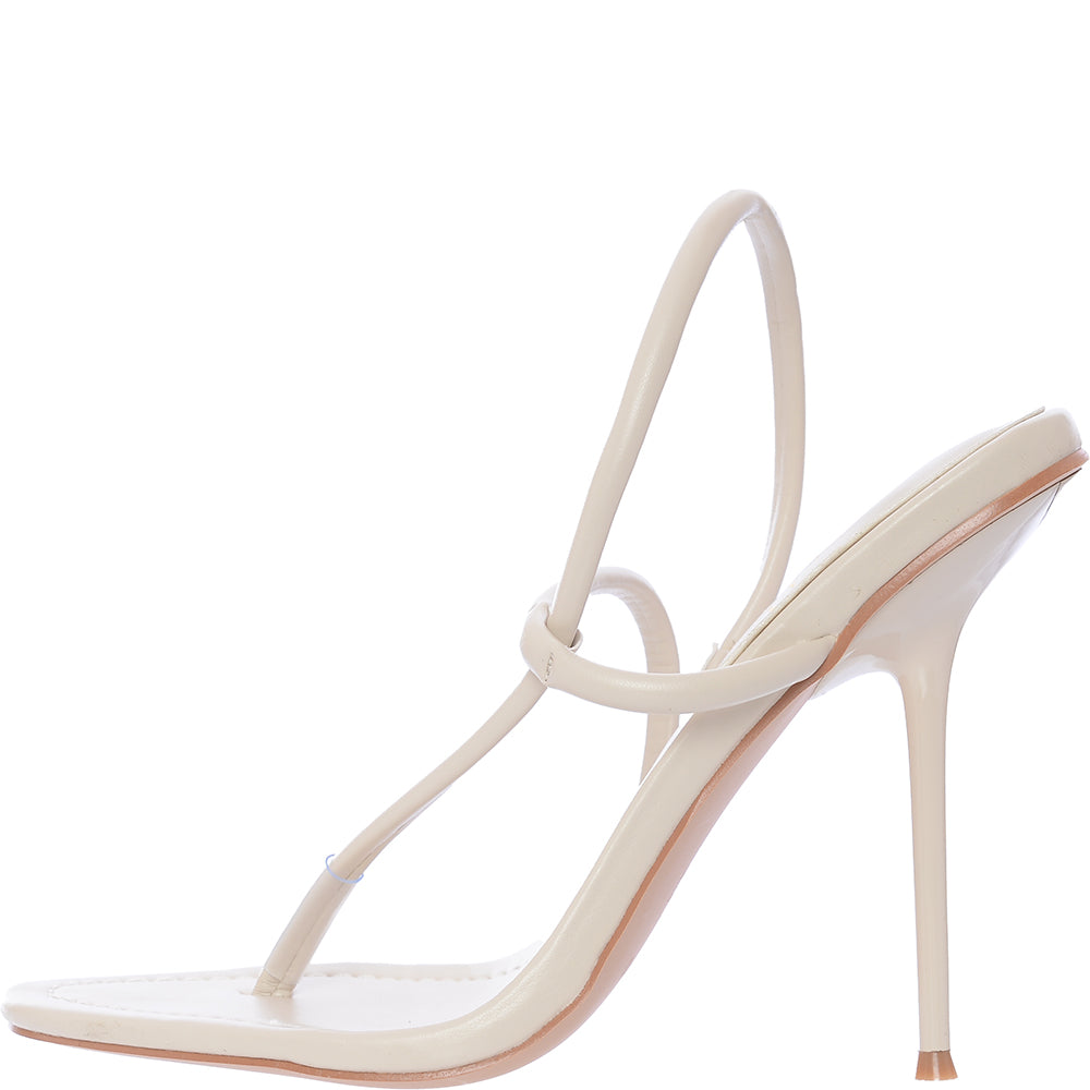 Simmi London Women's White Round Toe Heel Sandals