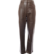 Envii Womens Women'S Midnight Brown Straight Leg Pu Trousers in Brown
