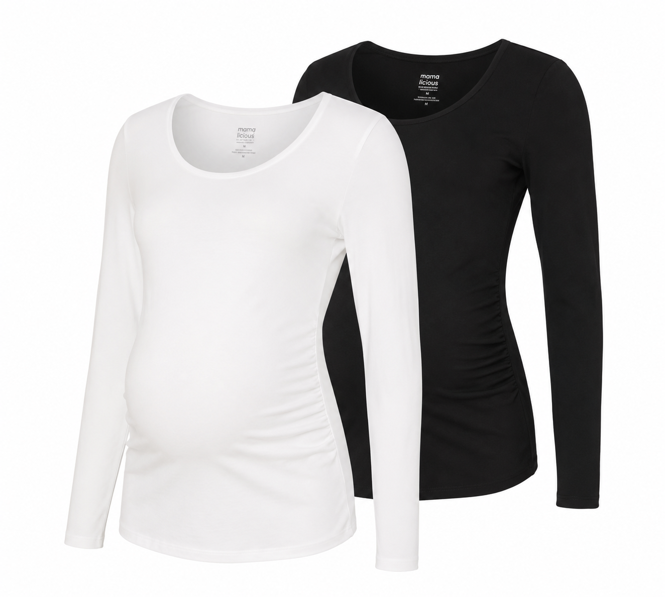 Mama.Licious Womens Maternity 2-Pack T-Shirt in Black & White
