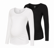 Mama.Licious Womens Maternity 2-Pack T-Shirt in Black & White