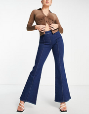 & Other Stories Womens Cotton Blend Flare Jeans In Blue