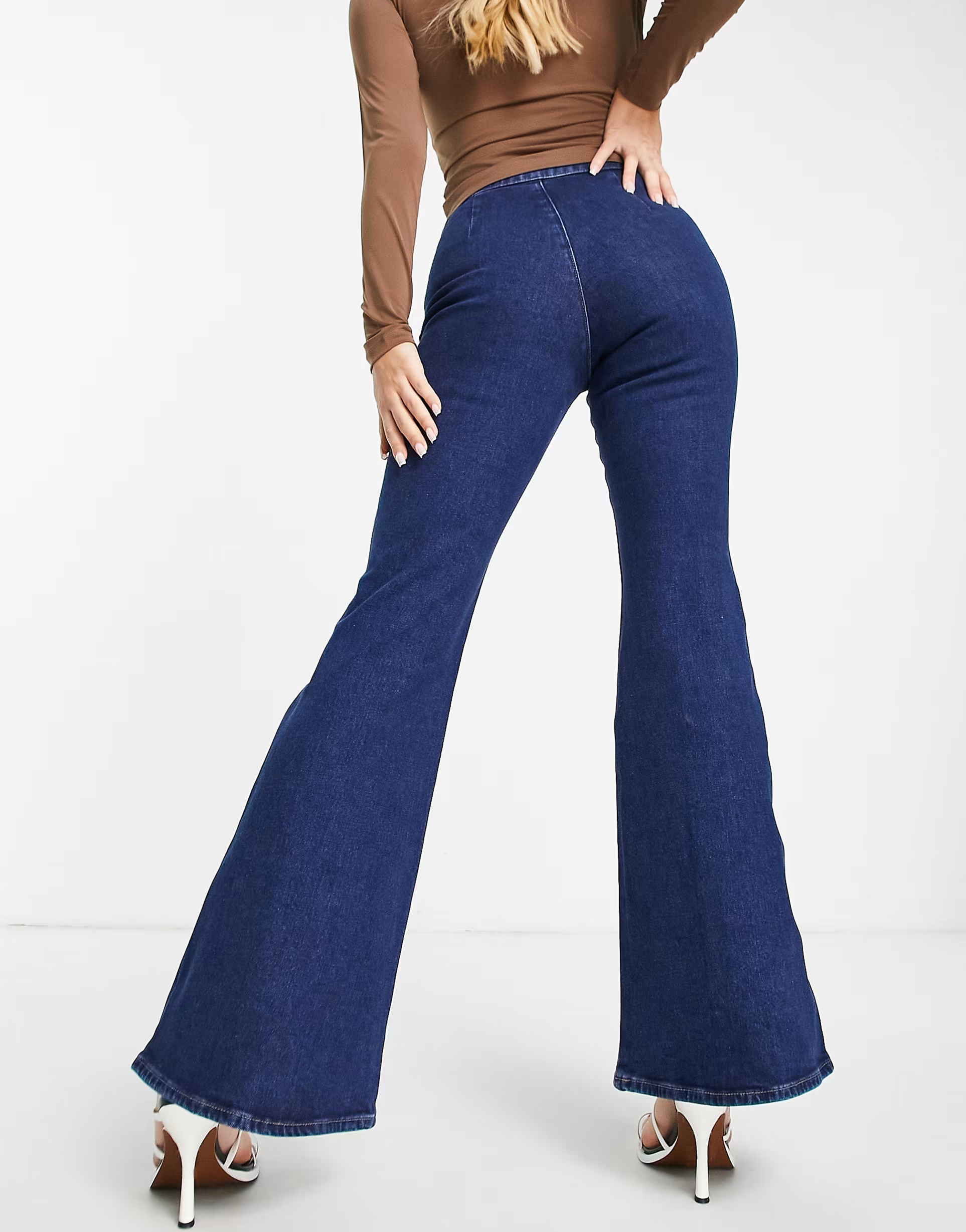 & Other Stories Womens Cotton Blend Flare Jeans In Blue