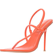 Womens Simmi London Wide Fit Round Toe Heel  In Orange