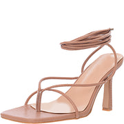 Womens Simmi London Wide Fit Tie Up Heel  In Beige