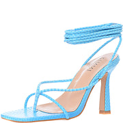 Womens Simmi London Wide Fit Tie Up Heel  In Blue