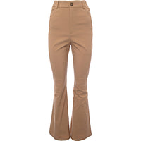 Stradivarius Tailored Flare Trousers with Split Hem Detail in Beige