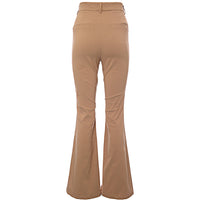 Stradivarius Tailored Flare Trousers with Split Hem Detail in Beige