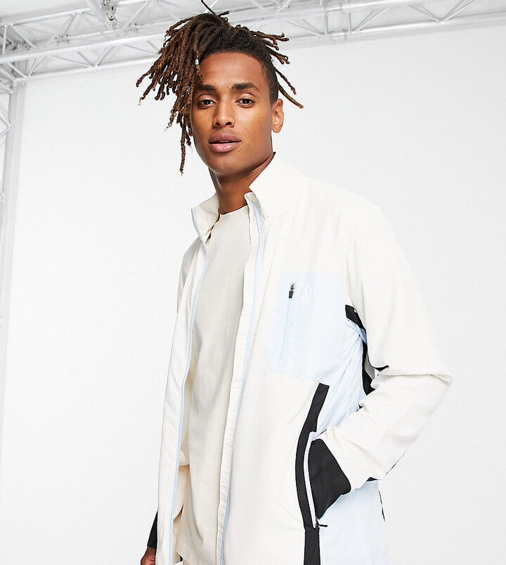 South Beach Mens Panelled Full Zip Lightweight In White
