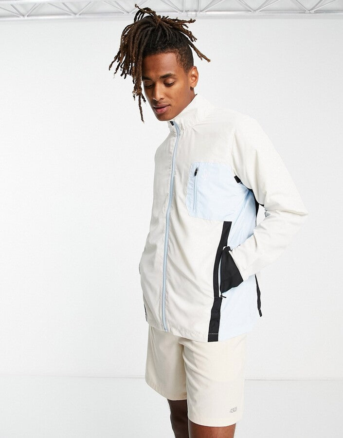 South Beach Mens Panelled Full Zip Lightweight In White