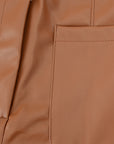 Stradivarius faux leather dad trousers in caramel