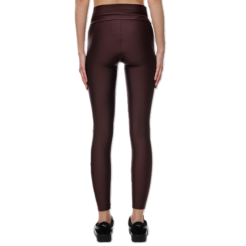 Womens Puma Classics Shiny High Waisted Leggings in Burgundy