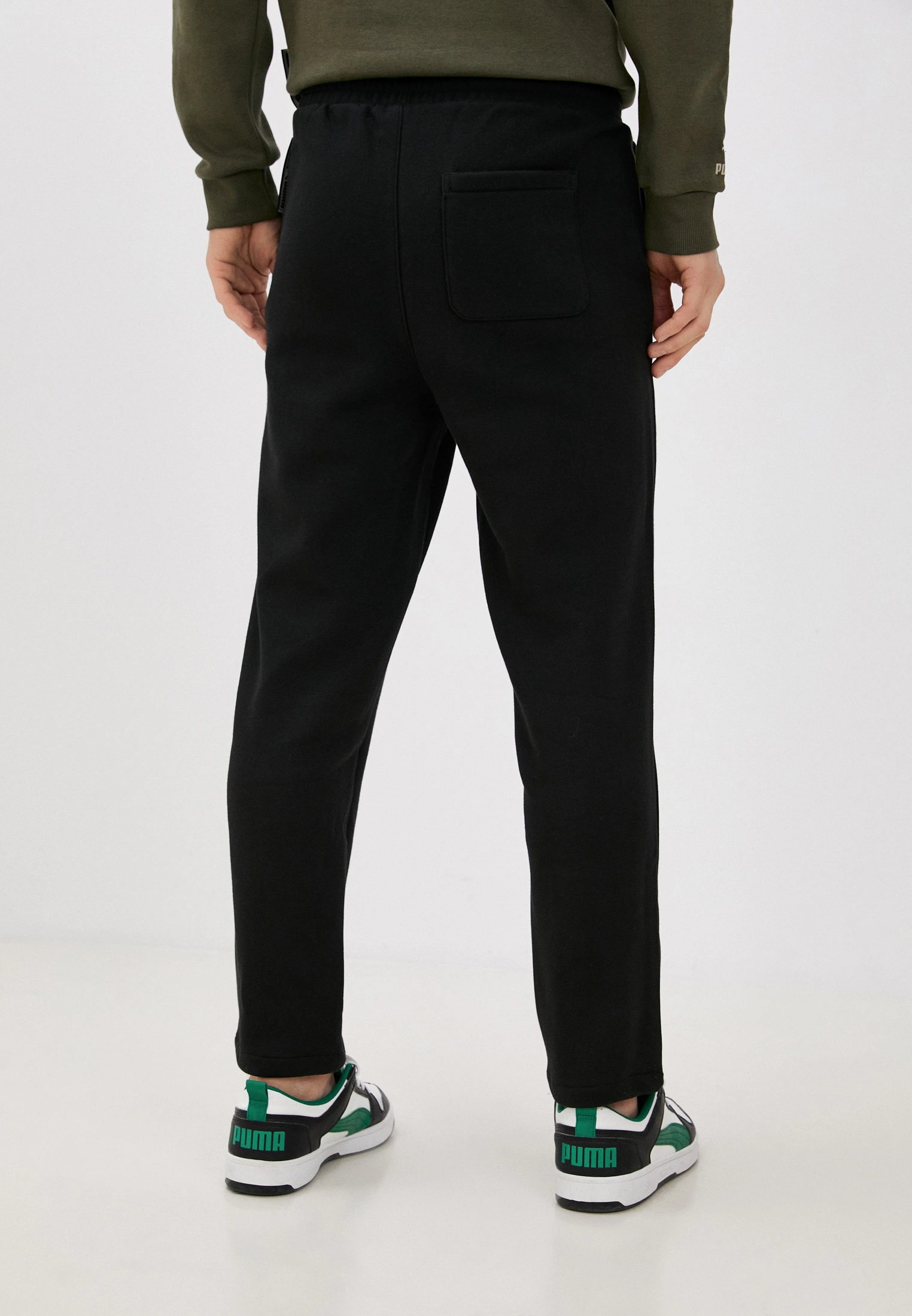 Mens Puma Varsity Logo Joggers in Black