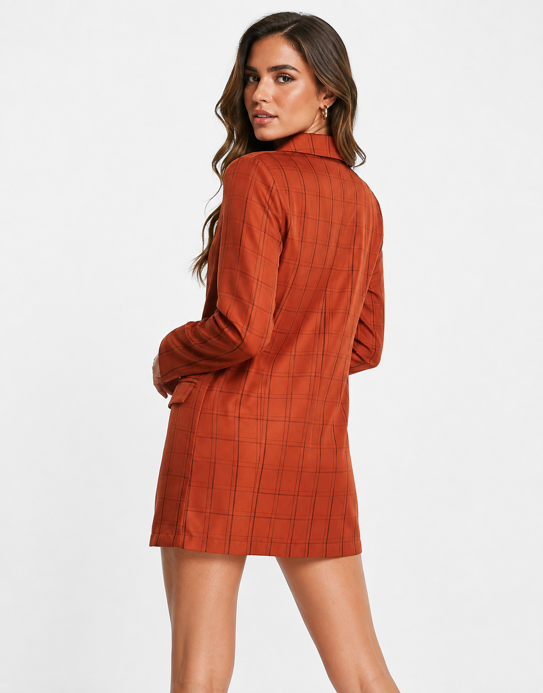 Saint Genies Womens Blazer Dress in Rust