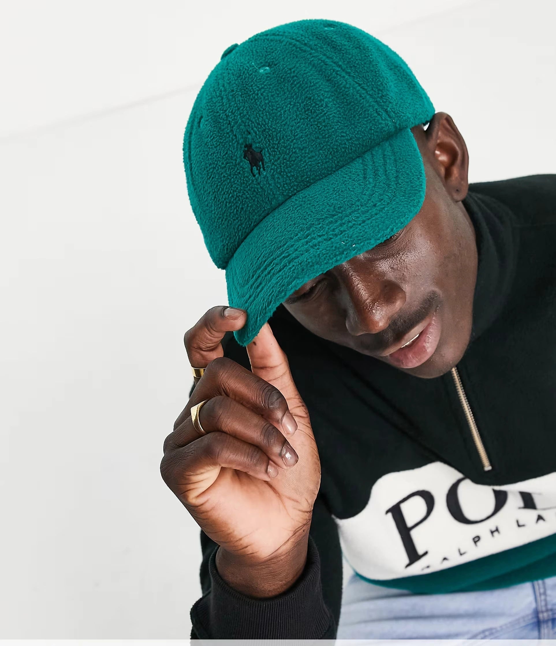 Polo Ralph Lauren Polar Fleece Cap in Green With Pony Logo