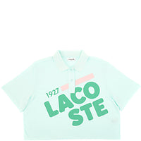 Lacoste Women's Green Crop Polo Top