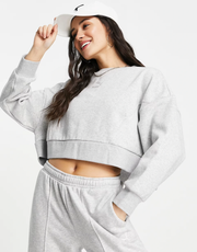 Womens Puma Oversized Boxy Sweatshirt in Grey