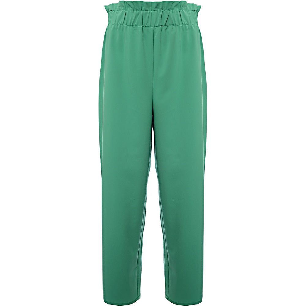 Vero Moda Women's Bright Green Tailored Dad Trousers