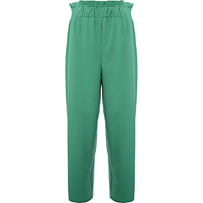 Vero Moda Women's Bright Green Tailored Dad Trousers