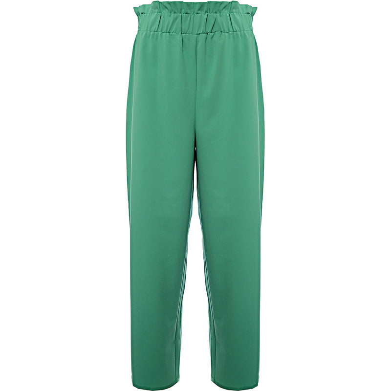 Vero Moda Women's Bright Green Tailored Dad Trousers