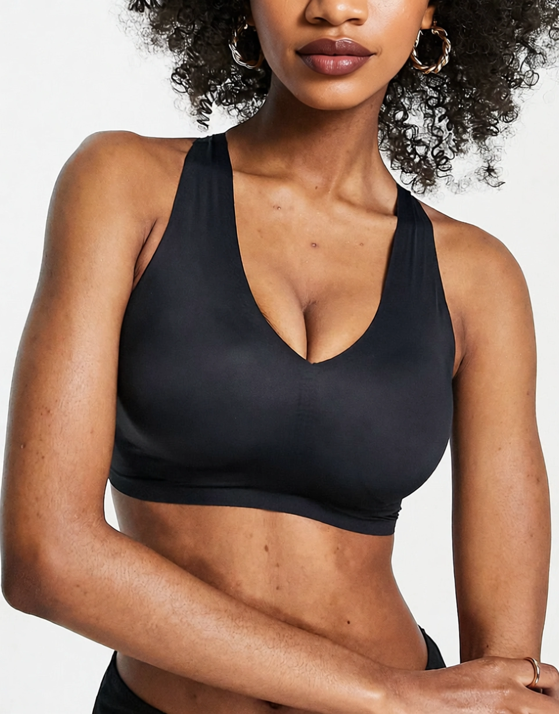 Womens Pour Moi Fuller Bust Off Duty Non-Wired Seamless Bra in Black