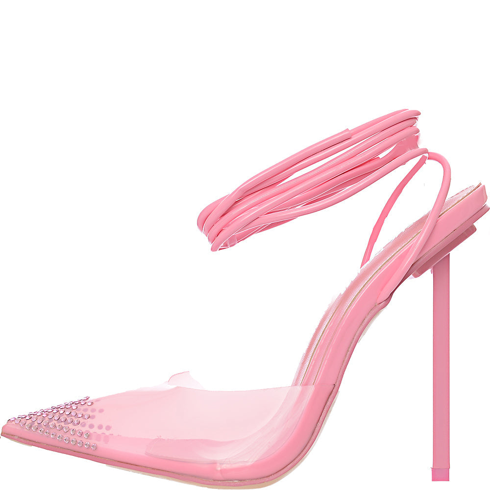 Public Desire Women&#39;s Pink Baylah Heel Shoes