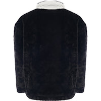 Liquor N Poker Men's Black Micro Fur Jacket with White Panels