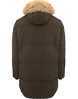 Lyle & Scott Mens Parka Jacket With Faux Fur Hood In Khaki