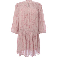 AllSaints Womens Pink Floral Drop Waist Mini Dress