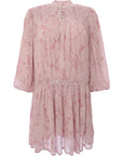 AllSaints Womens Pink Floral Drop Waist Mini Dress